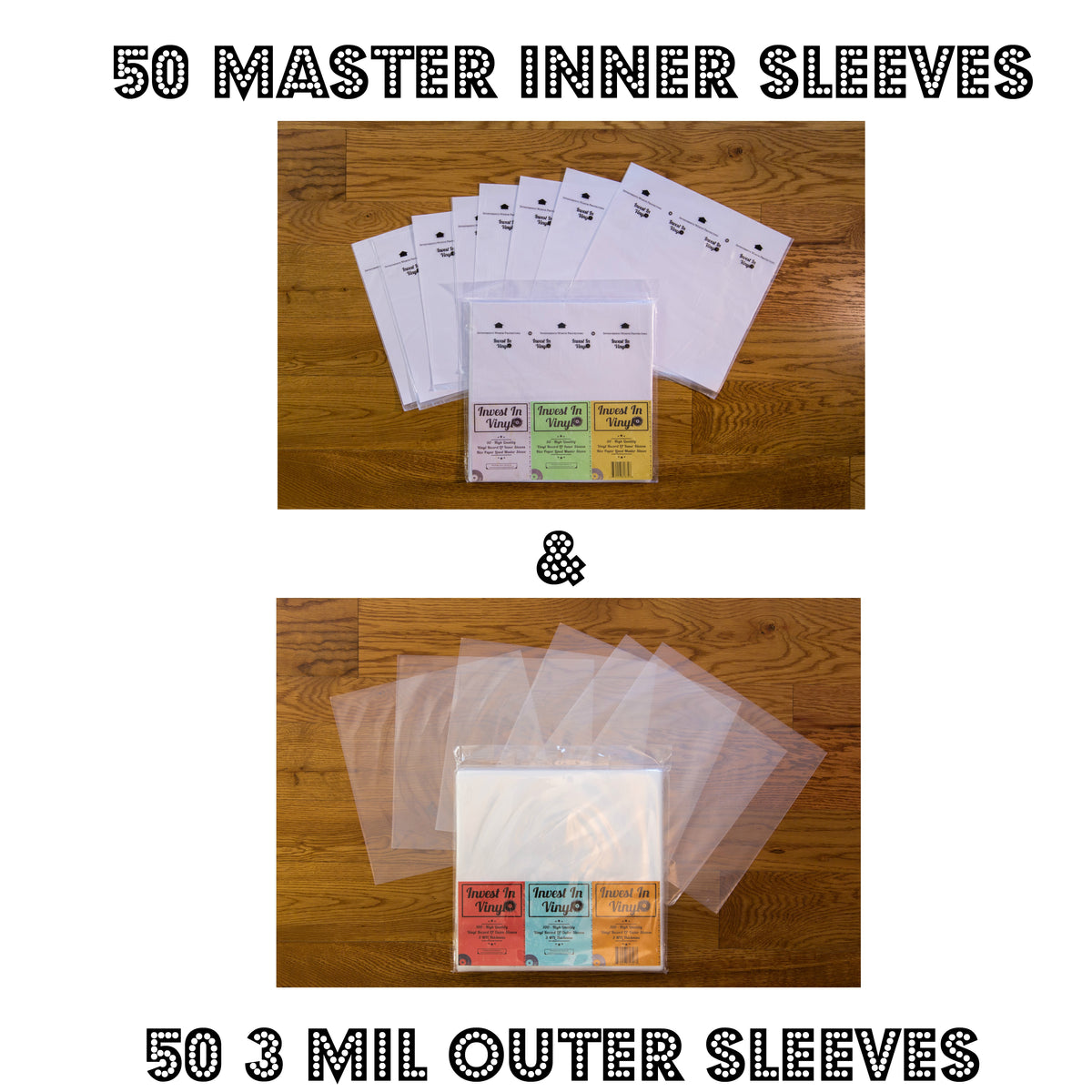 Invest In Vinyl 100 Clear Plastic LP Outer Sleeves for sale online